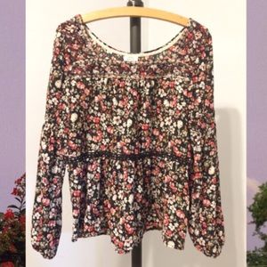 Floral Embroidered Peasant Blouse